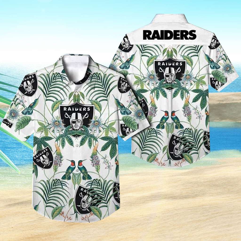 Raiders Hawaiian Shirt Tropical Leaves Raiders Hawaiian Shirt