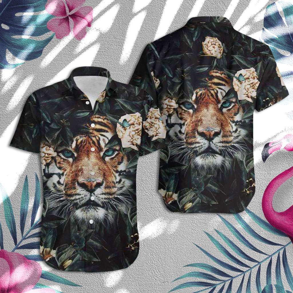 Tiger Hawaiian Shirt Tiger And Flower Hawaiian Shirt