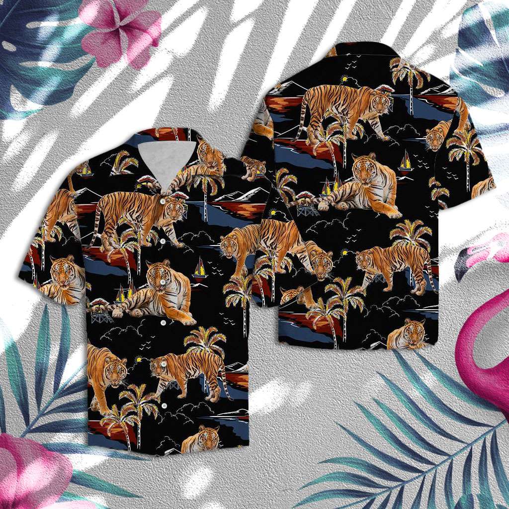 Tiger Hawaiian Shirt Vintage Tiger On Vacation Hawaiian Shirt
