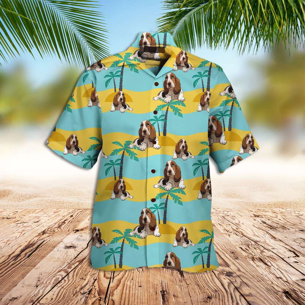 Yellow Hawaiian Shirt Basset Hound Yellow 3d Hawaiian Shirt
