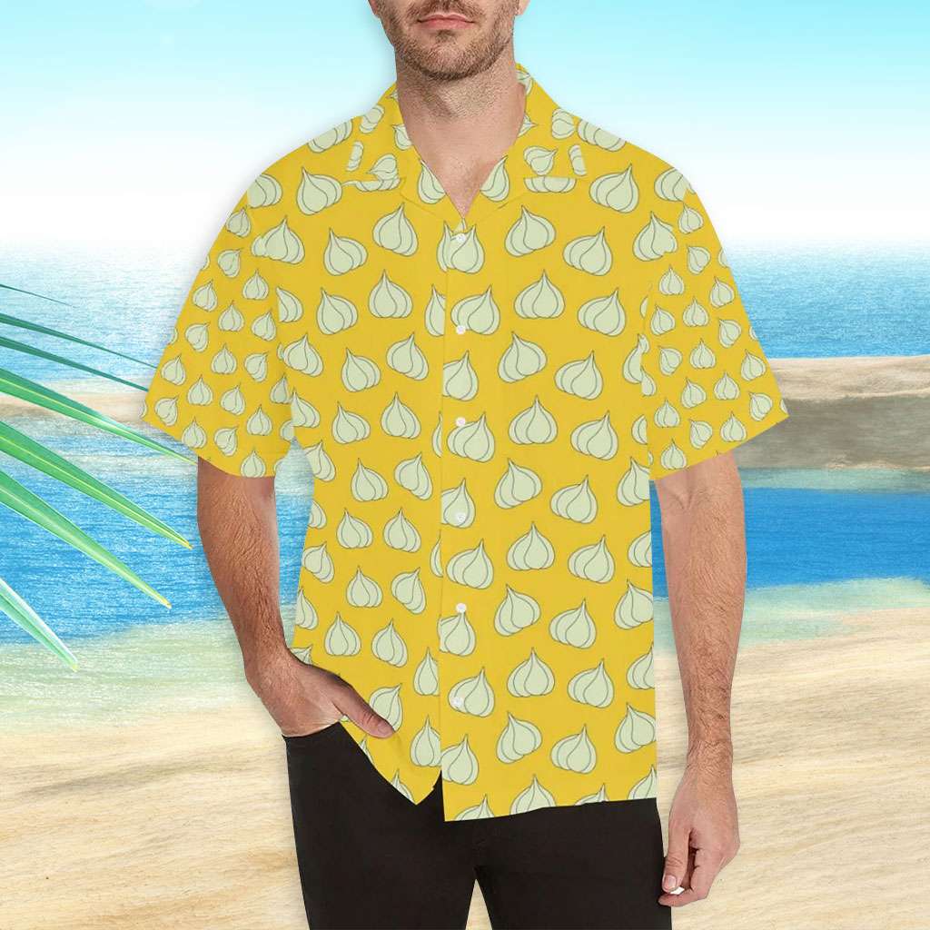 Yellow Hawaiian Shirt Garlic Hawaiian Shirt