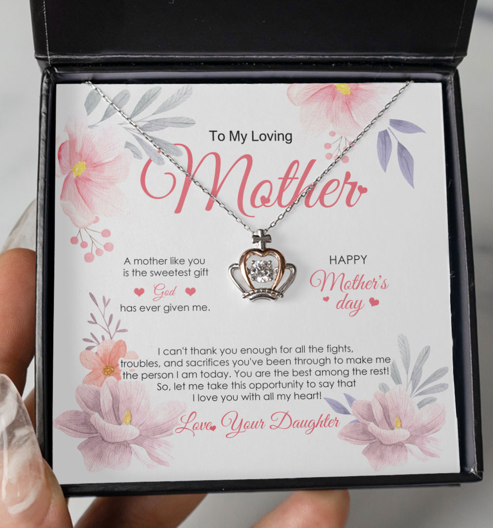 Mom Necklace A Mother Like You Is The Sweetest Gift Crown Necklace Mother's Day Gifts