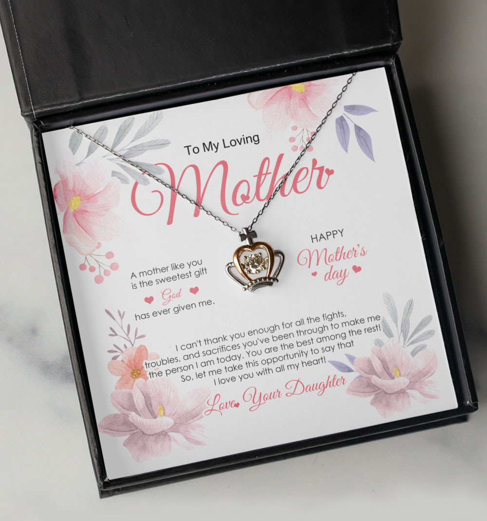 Mom Necklace A Mother Like You Is The Sweetest Gift Crown Necklace Mother’s Day Gifts