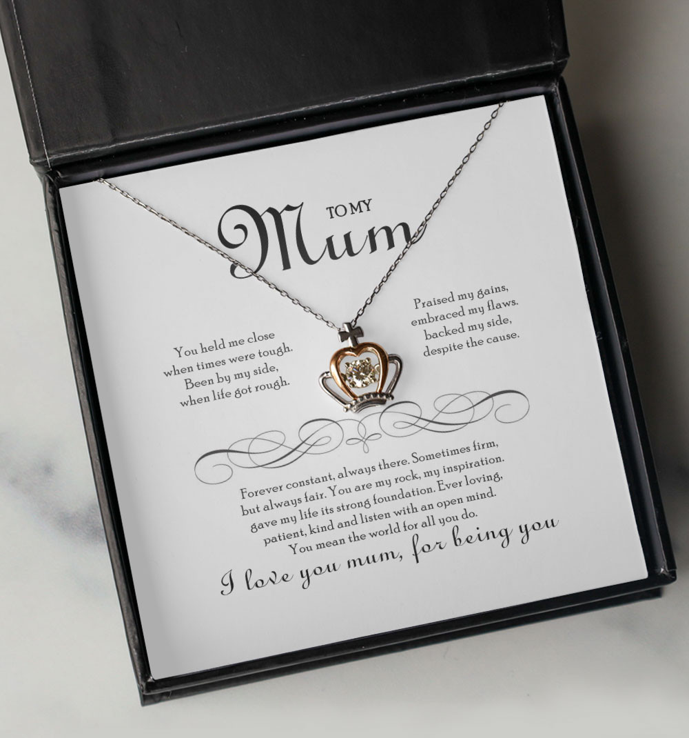 Mother Necklace To My Mum I Love You Mum For Being You Crown Necklace