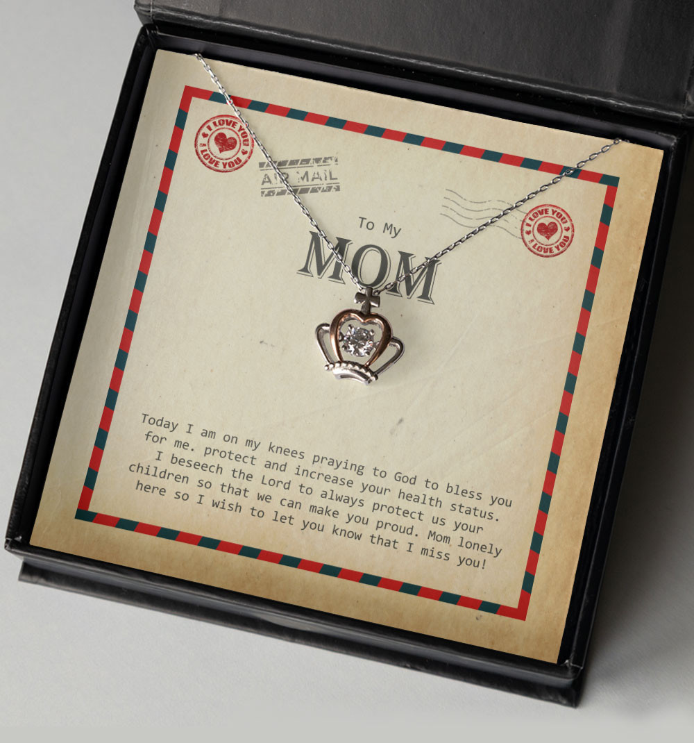 Mother Necklace I Wish To Let You Know That I Miss You Crown Necklace