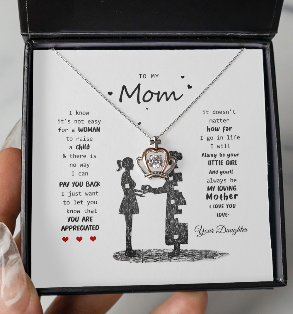 Necklace For Mom You Will Always Be My Loving Mother Crown Necklace