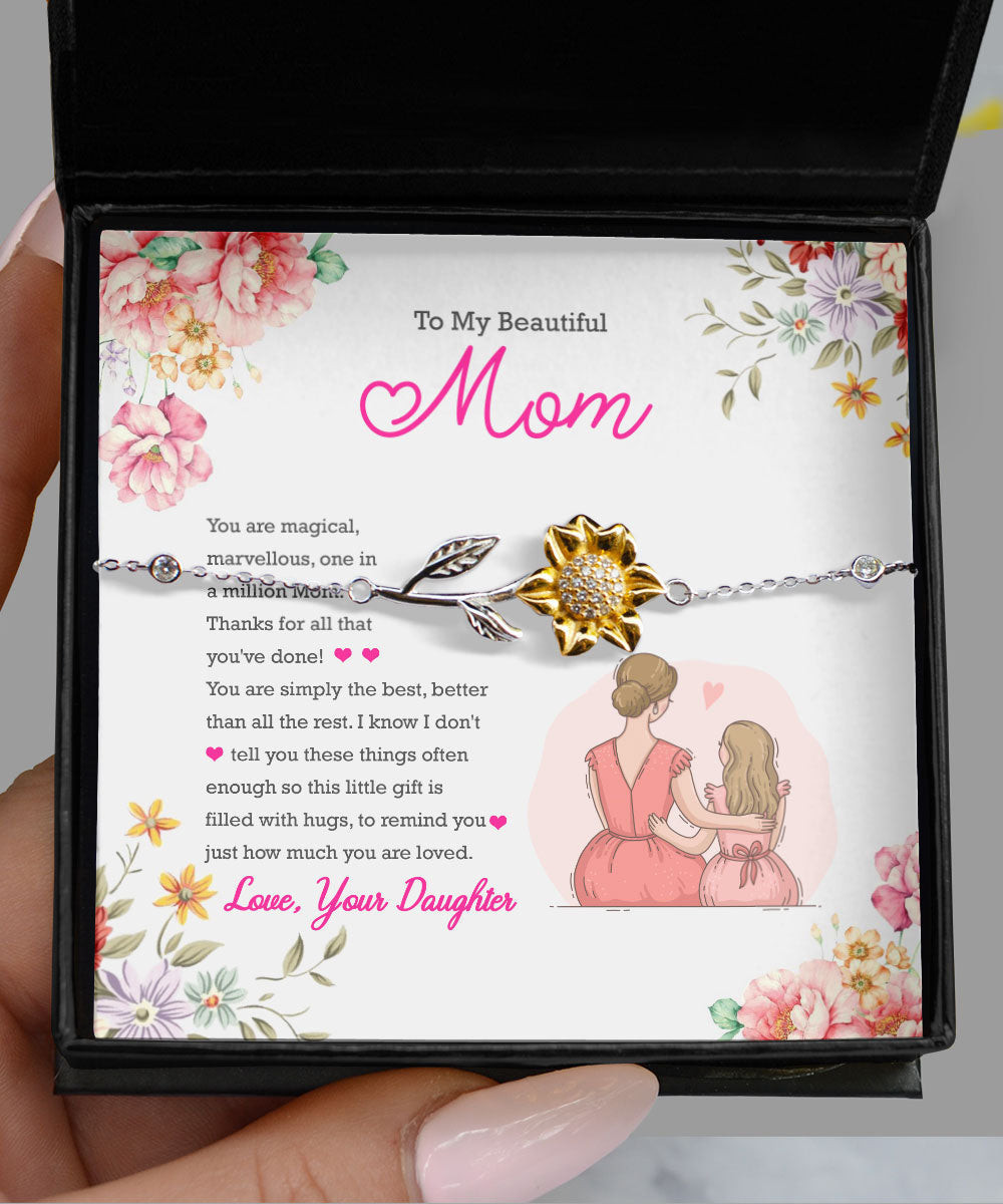 Mother Daughter Bracelets To My Beautiful Mom You Are Magical Marvelous Sunflower Bracelet