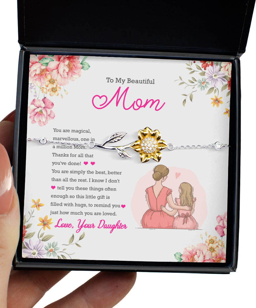 Mother Daughter Bracelets To My Beautiful Mom You Are Magical Marvelous Sunflower Bracelet