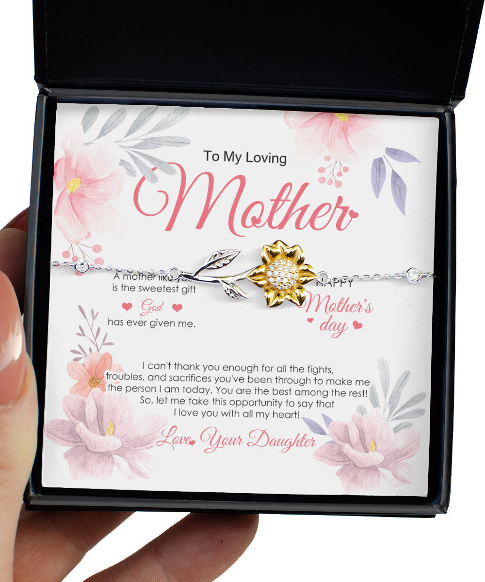 Mothers Day Bracelet You Are The Sweetest Gift God Has Ever Given Me Sunflower Bracelet