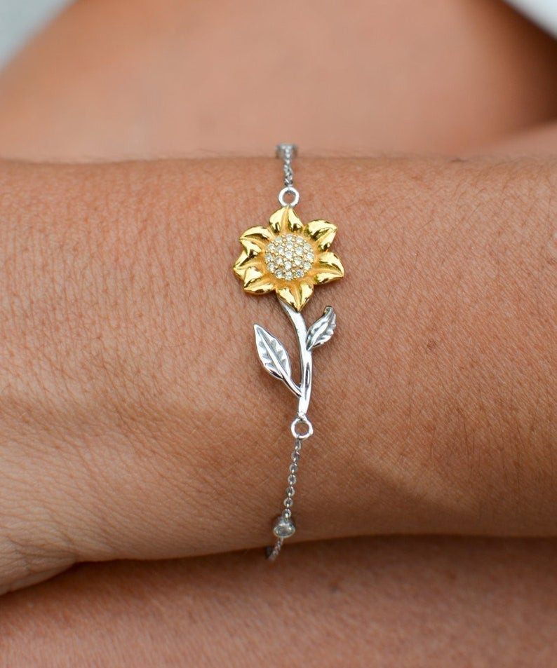 Mother Bracelet To My Nurse Mom Thank You So Much For Everything You Do Sunflower Bracelet