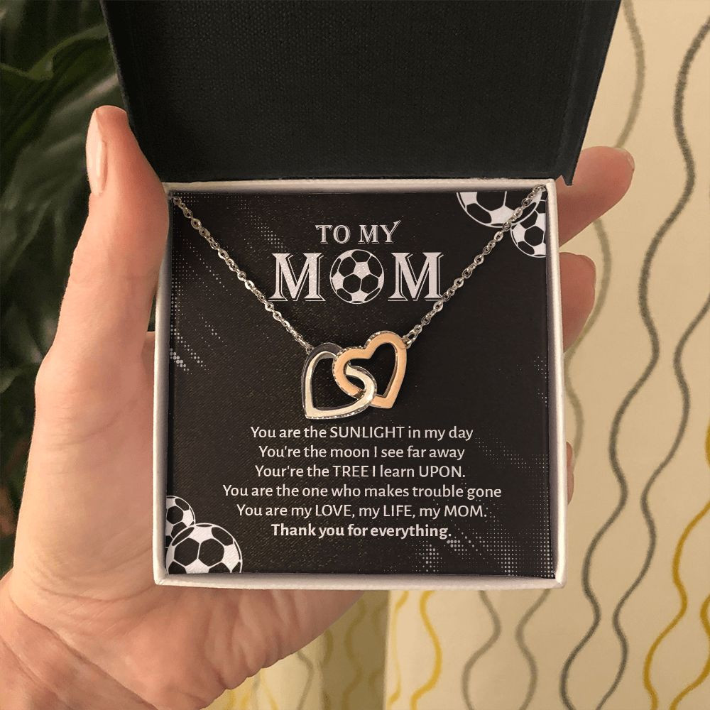 Mother Necklace To My Football Mom You Are My Love My Life Interlocking Hearts Necklace