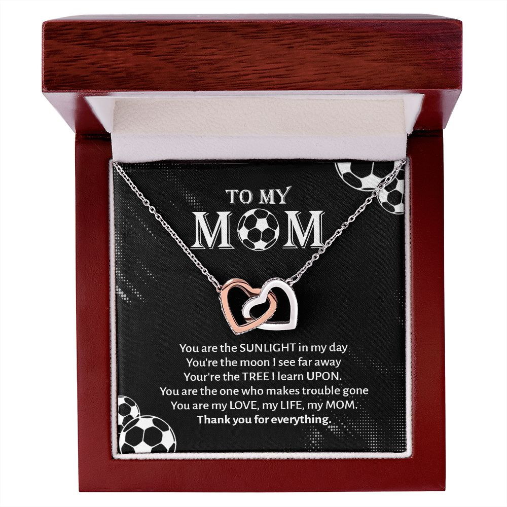 Mother Necklace To My Football Mom You Are My Love My Life Interlocking Hearts Necklace