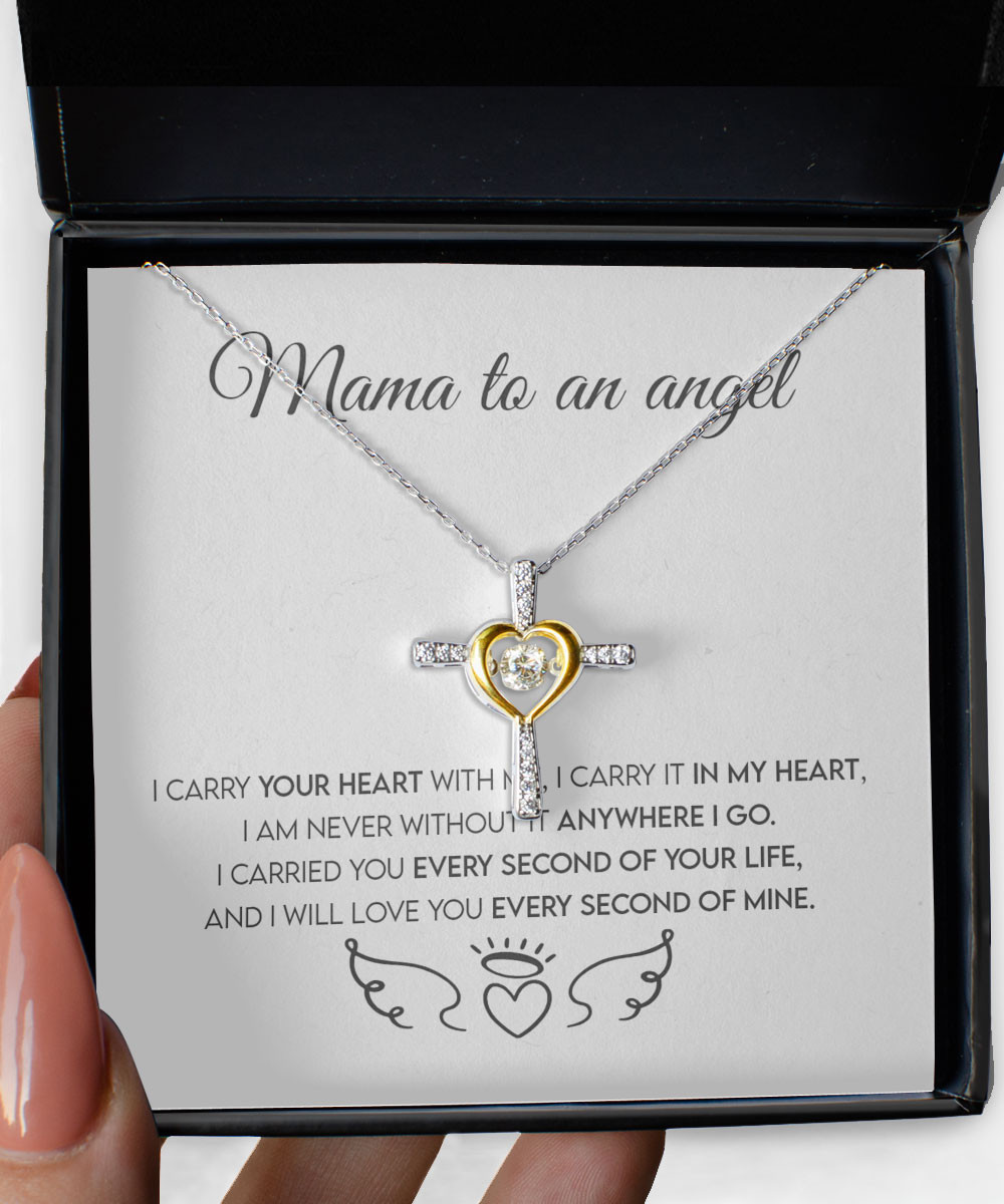 Mamas Necklace To An Angel I Carry Your Heart With Me Cross Dancing Necklace