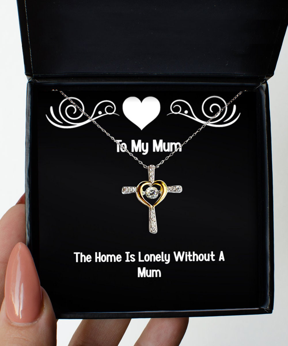 Mom Necklace The Home Is Lonely Without A Mum Cross Dancing Necklace