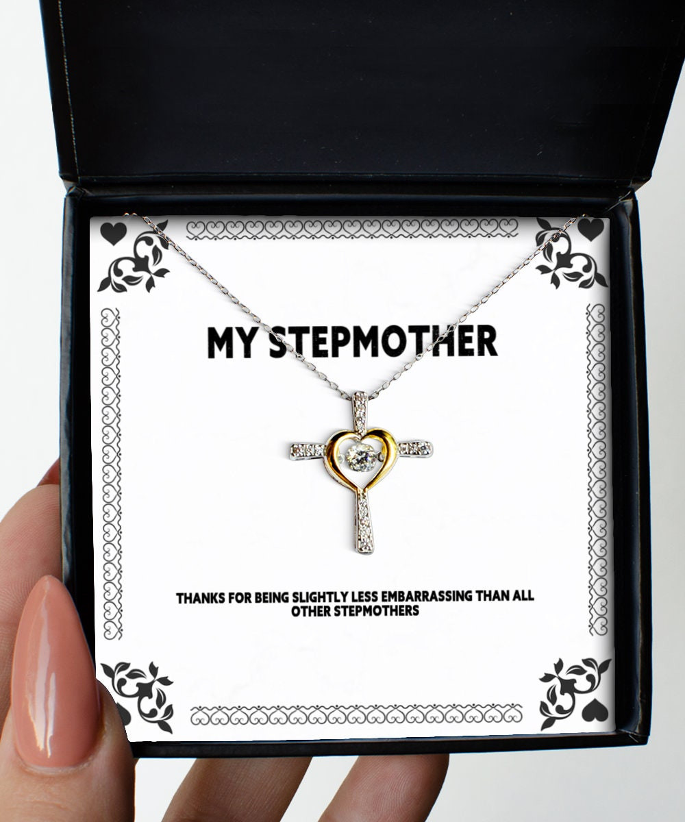 Step Mom Necklaces Thanks For Being Slightly Less Embarrassing Cross Dancing Necklace