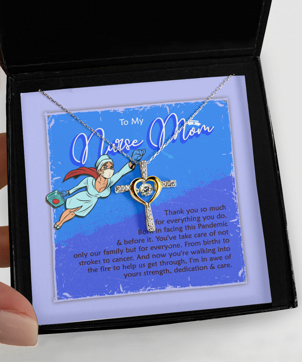 Mother Necklace To My Nurse Mom Thank You So Much For Everything You Do Cross Dancing Necklace