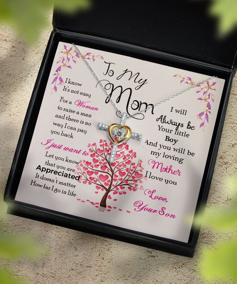 Mom Necklace I Know It’s Not Easy For A Woman Cross Dancing Necklace From Son To Mother