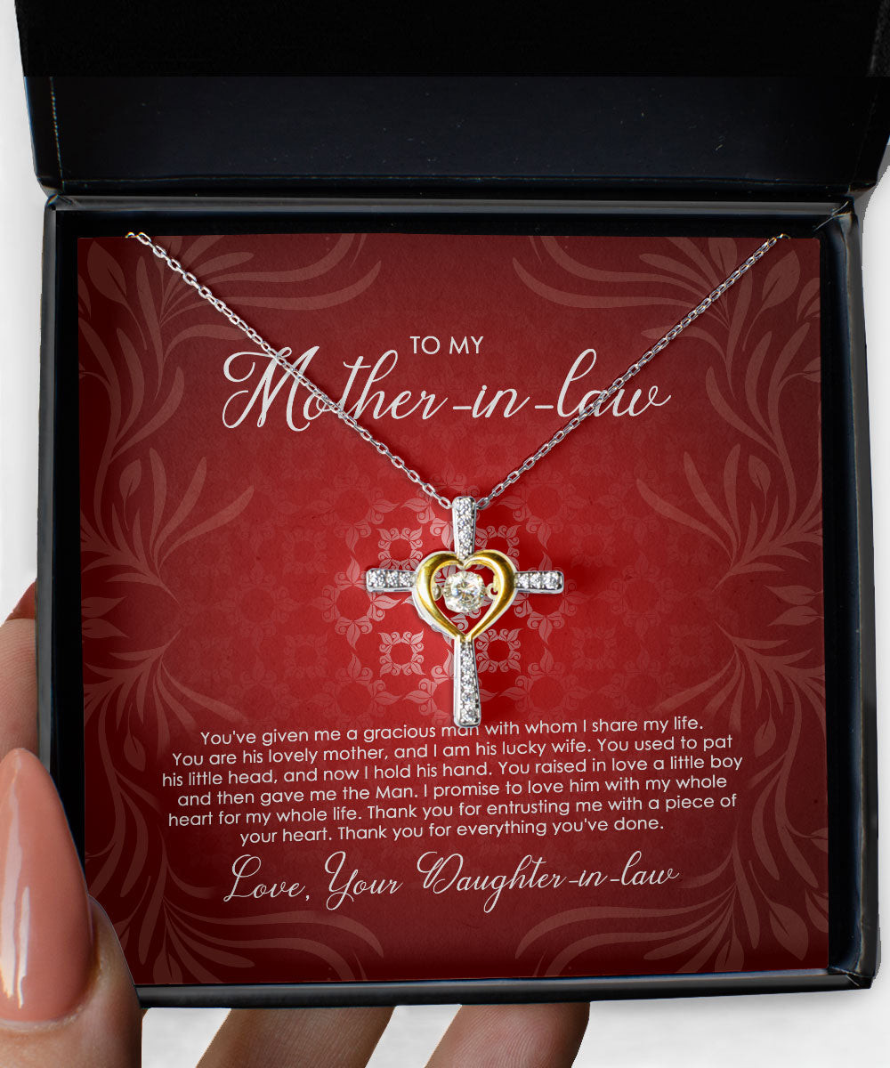 Mother In Law Necklace Thank You Everything You’ve Done Cross Dancing Necklace
