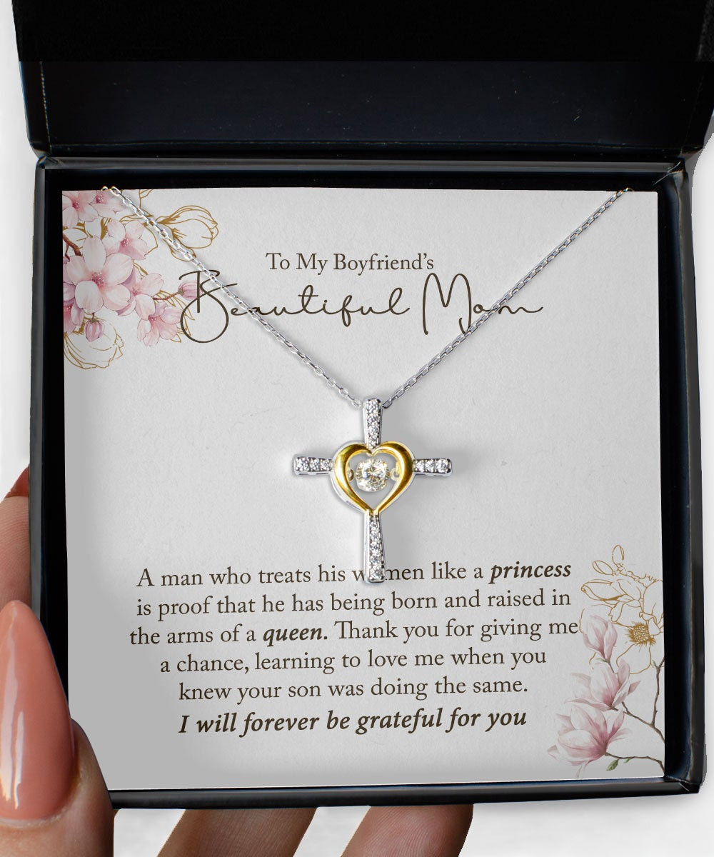 Mother Necklace To My Boyfriend’s Mom I Will Forever Be Grateful To You Cross Dancing Necklace