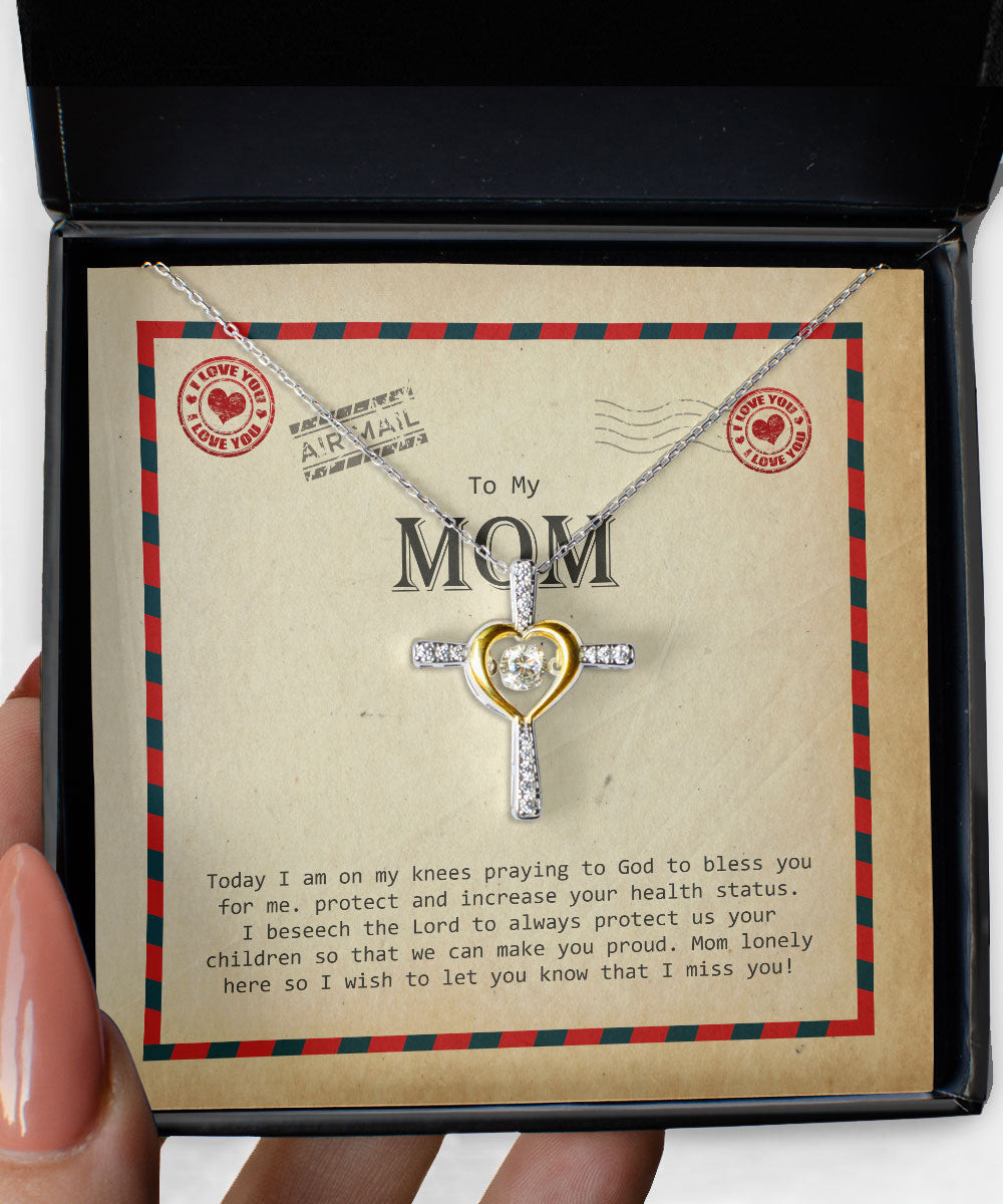 Mom Necklace I Wish To Let You Know That I Miss You Cross Dancing Necklace