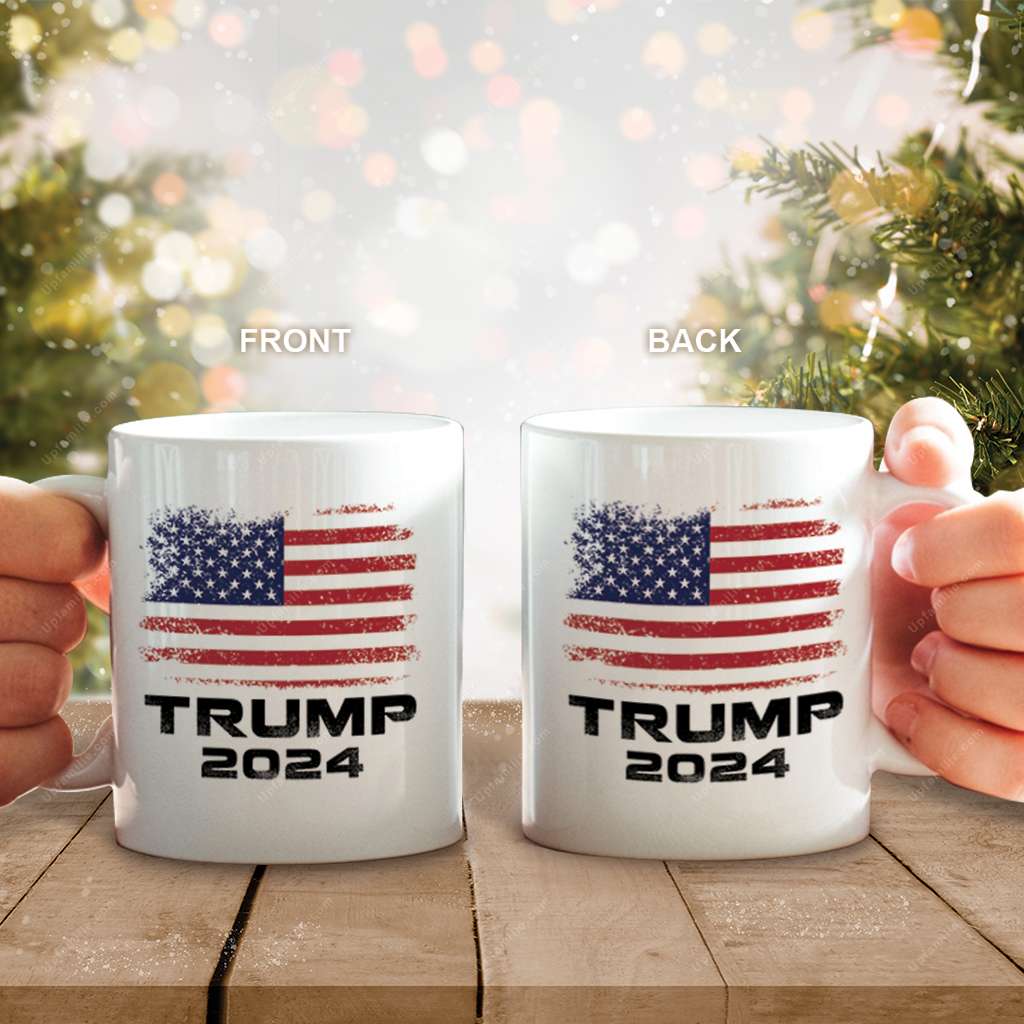 Trump Flag Mug 2024 Vintage Flag Trending Coffee Mug