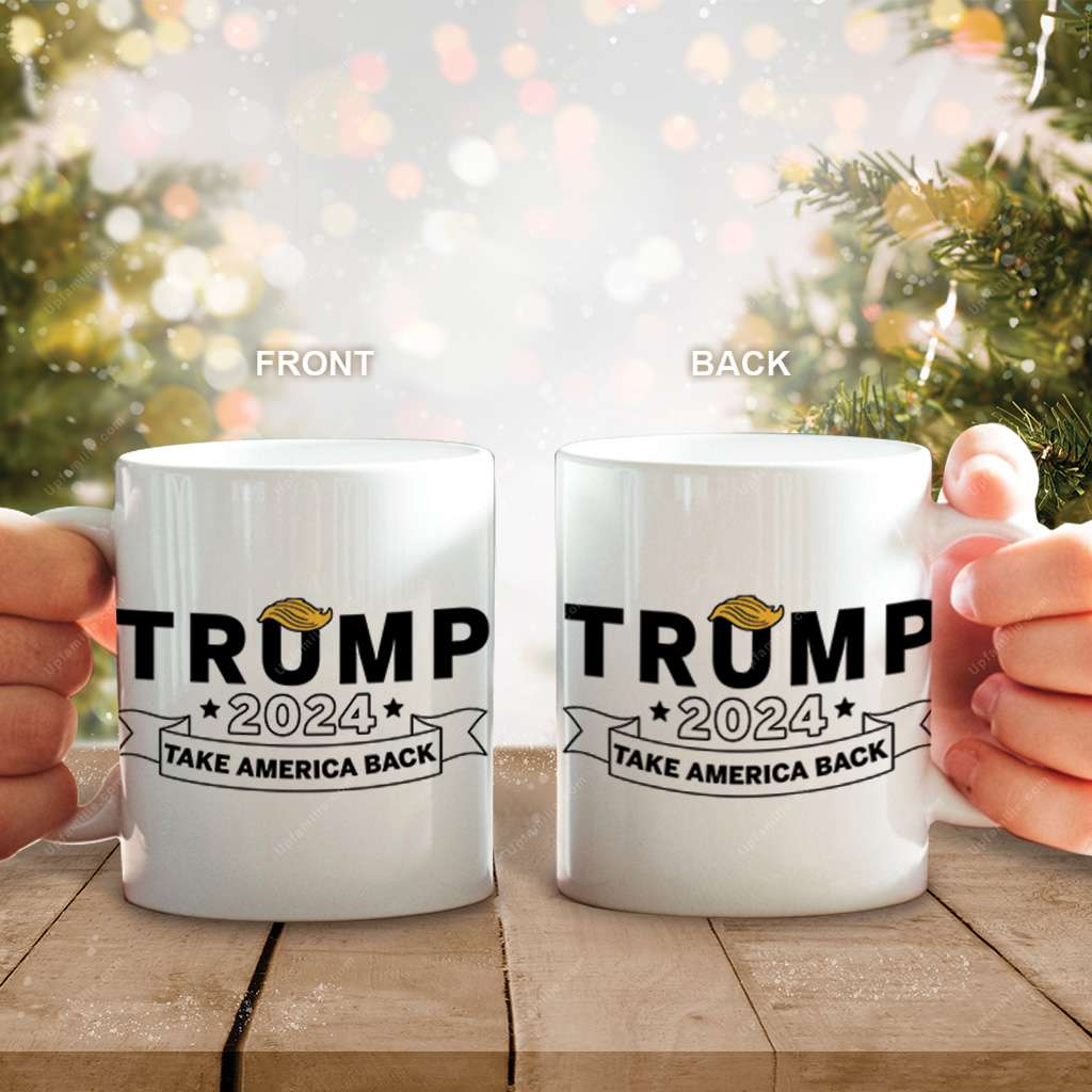 Trump Take America Back 2024 Black And White Trending Coffee Mug