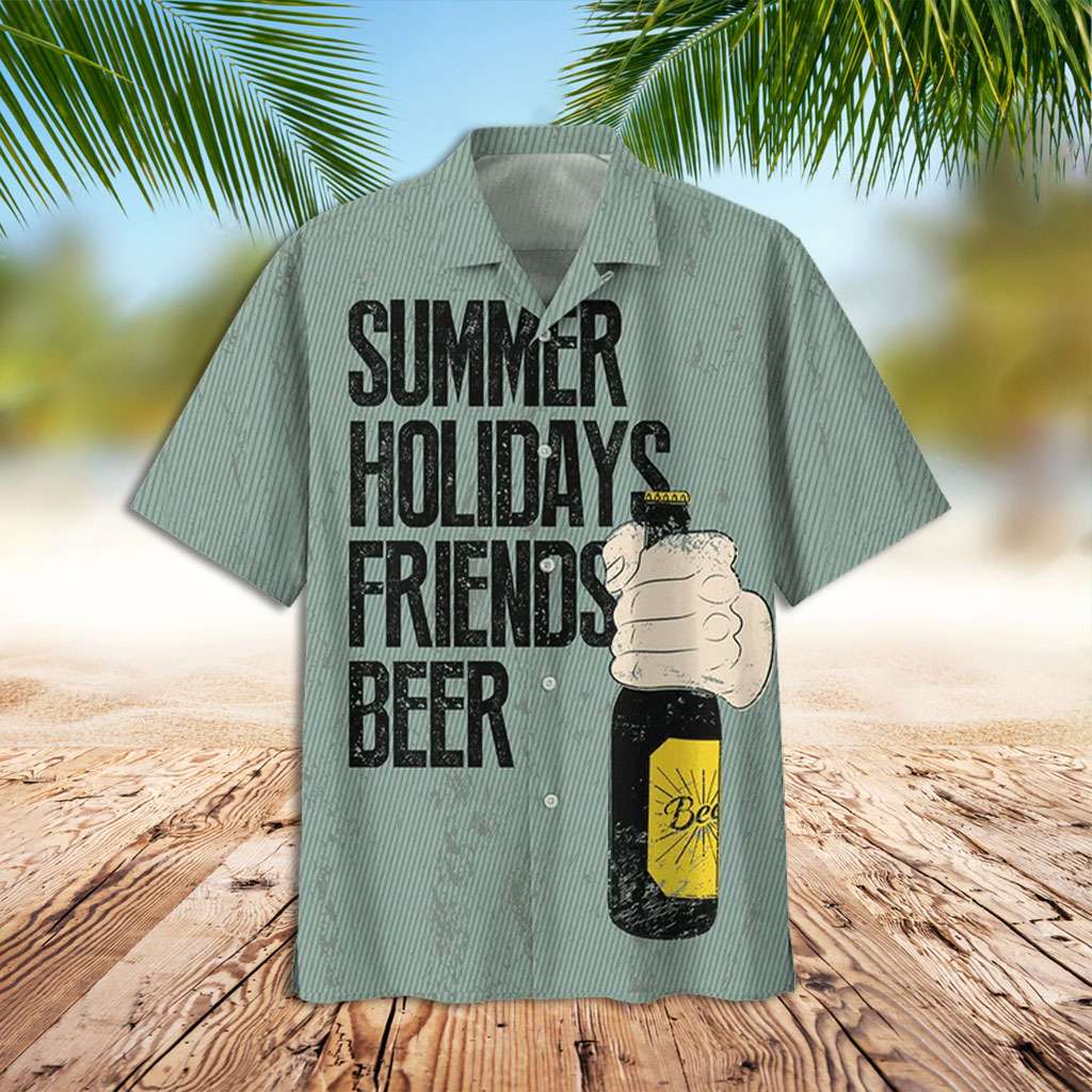 Beer Hawaiian Shirt Summer Holidays Friends Beer Hawaiian Shirt
