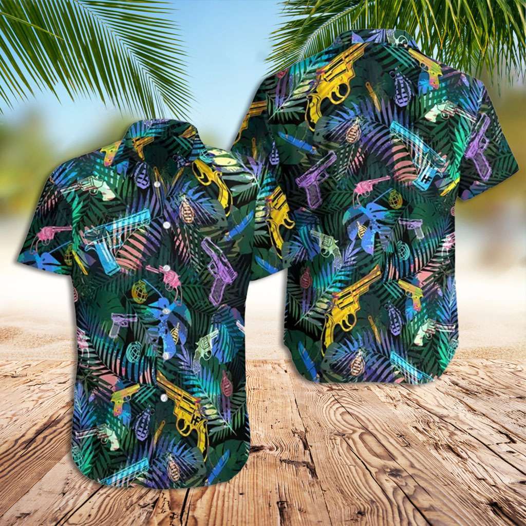 Gun Hawaiian Shirt Tropical Gun Hawaiian Shirt