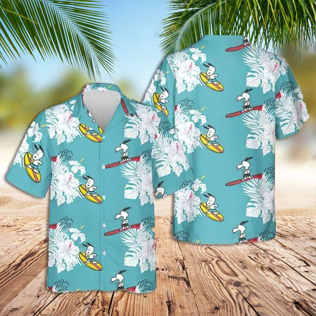 Snoopy Hawaiian Shirt Snoopy Surfing Hawaiian Shirt