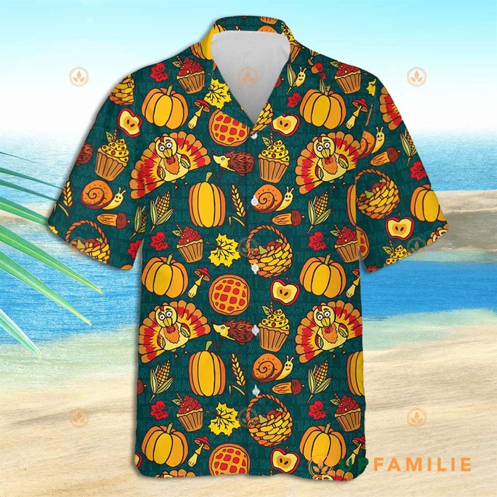 Thanksgiving Hawaiian Shirt Happy Thanksgiving Days Turkey Pumpkin Pie Cute Best Hawaiian Shirts