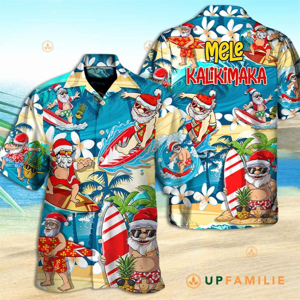 Mele Kalikimaka Hawaiian Shirt Santa Mele Kalikimaka Christmas In July Best Hawaiian Shirts