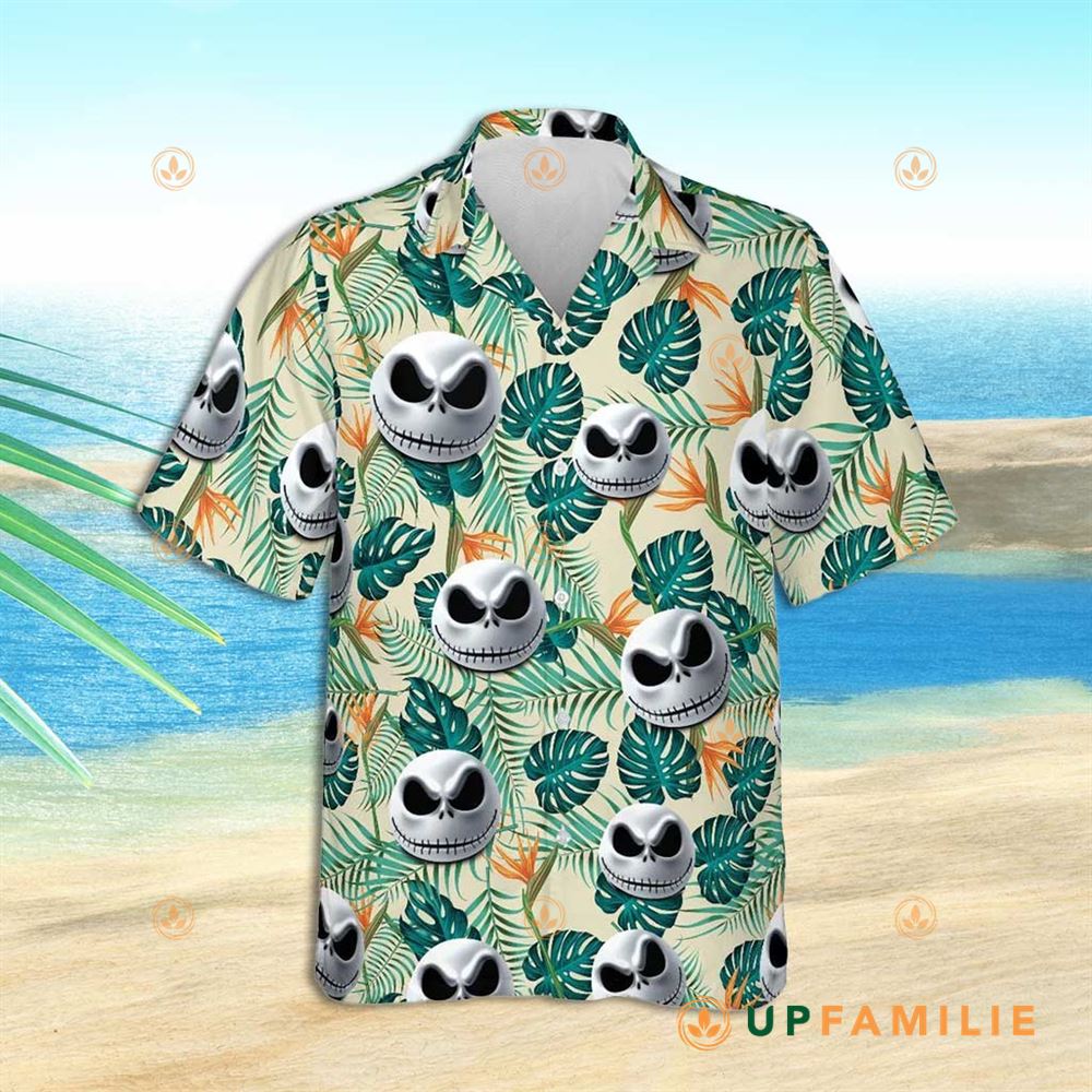 Nightmare Before Christmas Hawaiian Shirt Jack Skellington Faces Tropical Best Hawaiian Shirts