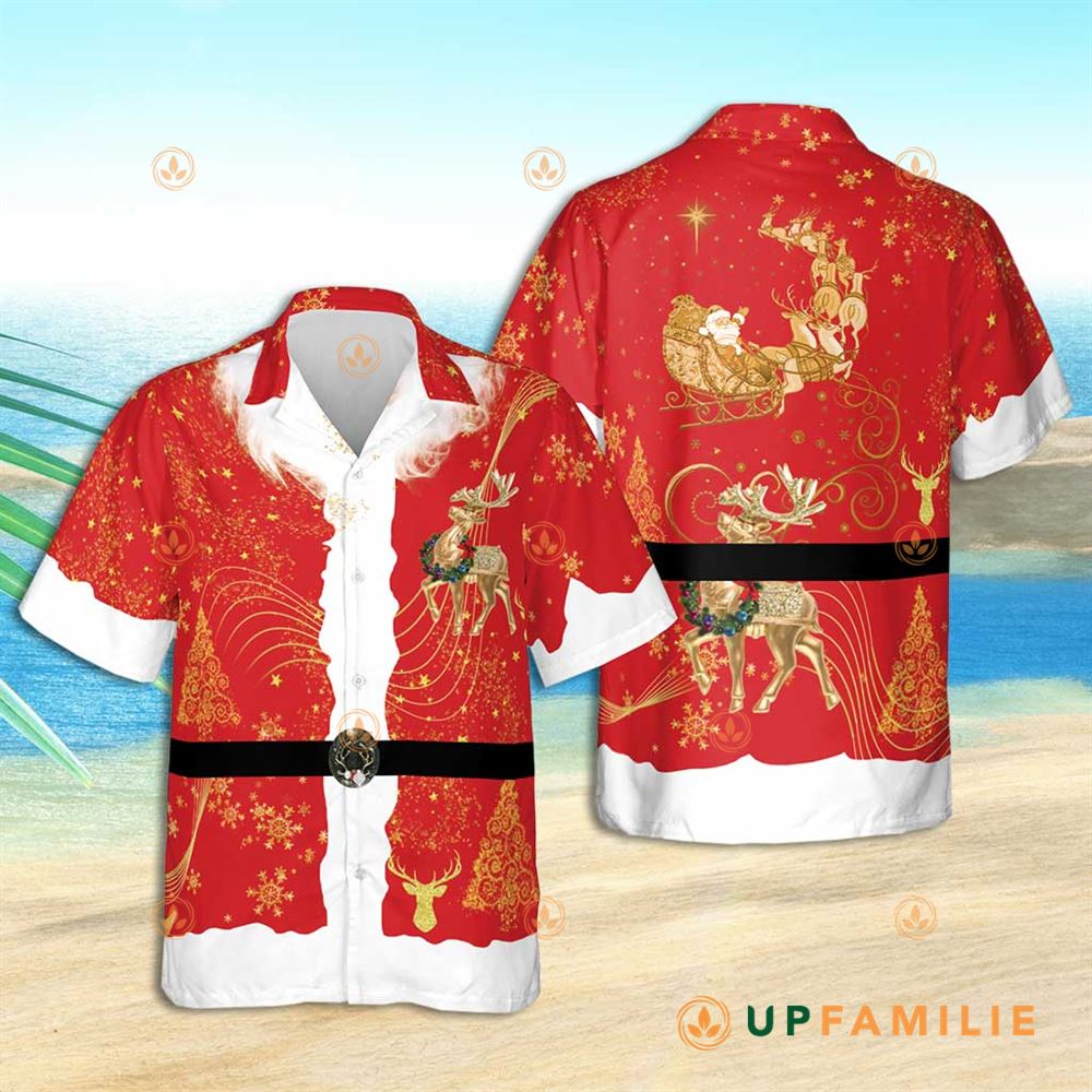 Santa Claus Hawaiian Shirt Costume Christmas Best Hawaiian Aloha Shirts