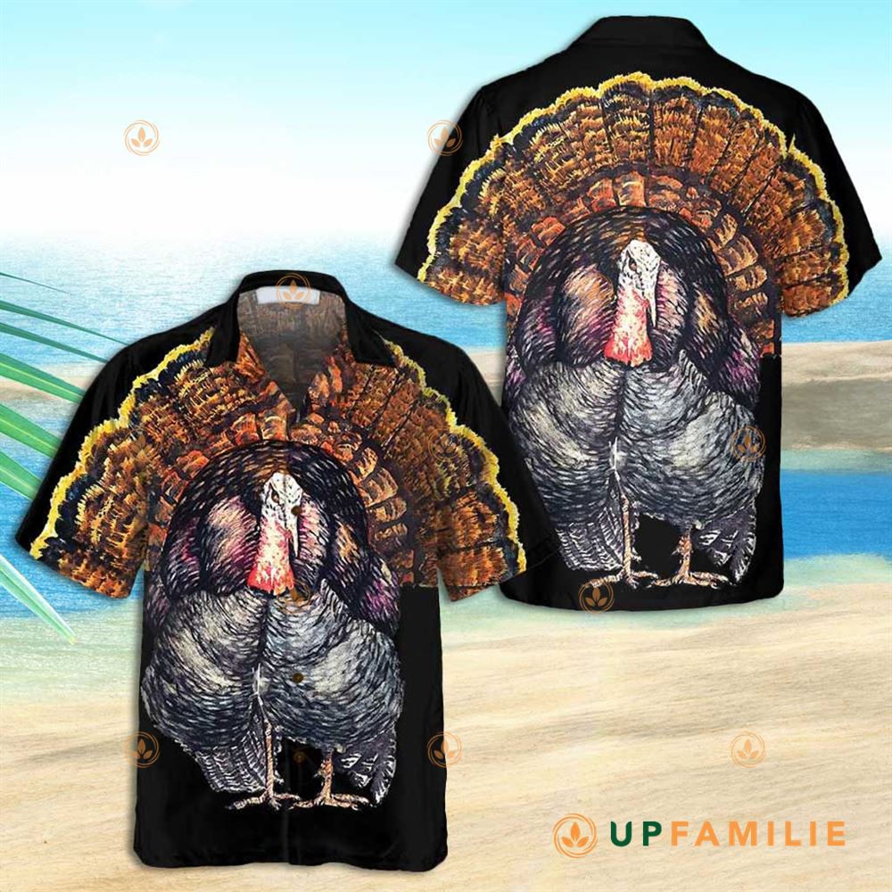 Turkey Hawaiian Shirt Standing Black Turkey Cool Hawaiian Shirts
