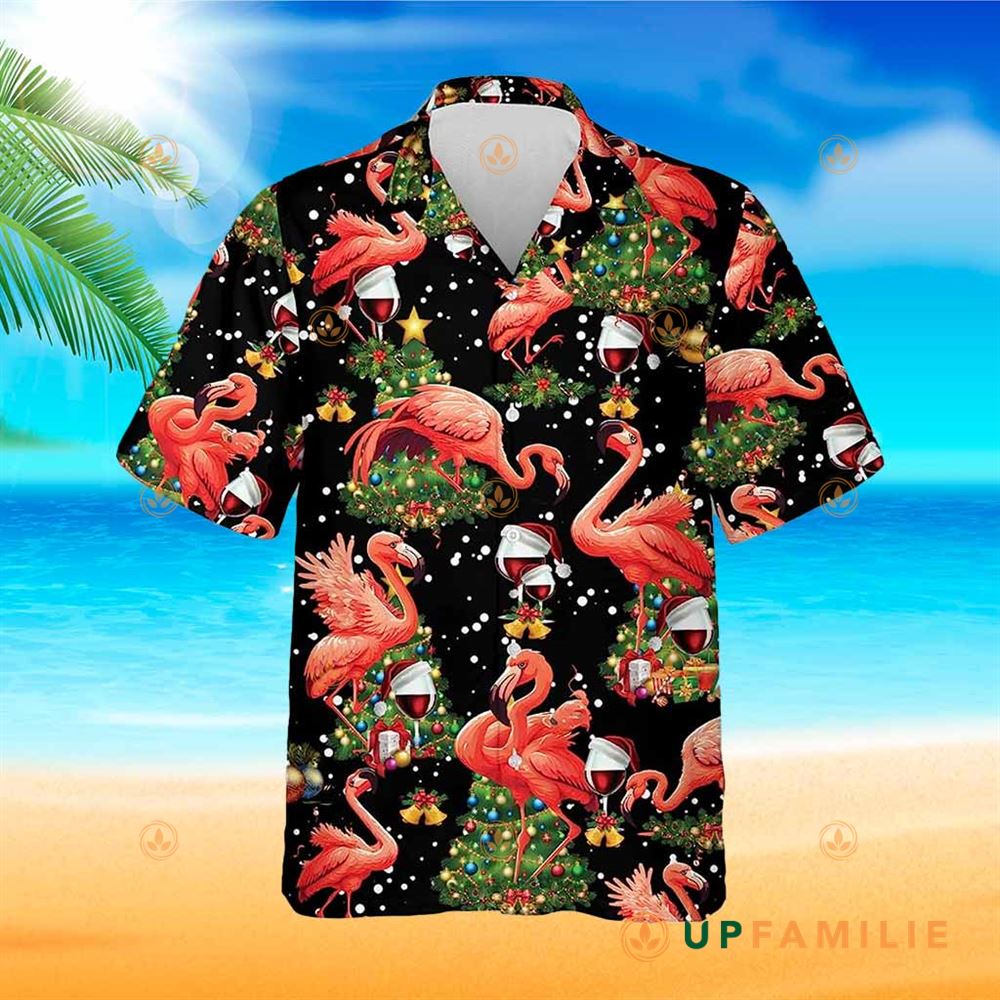 Christmas Flamingo Hawaiian Shirt Flamingo Aloha Vibes Beach Best Hawaiian Shirts