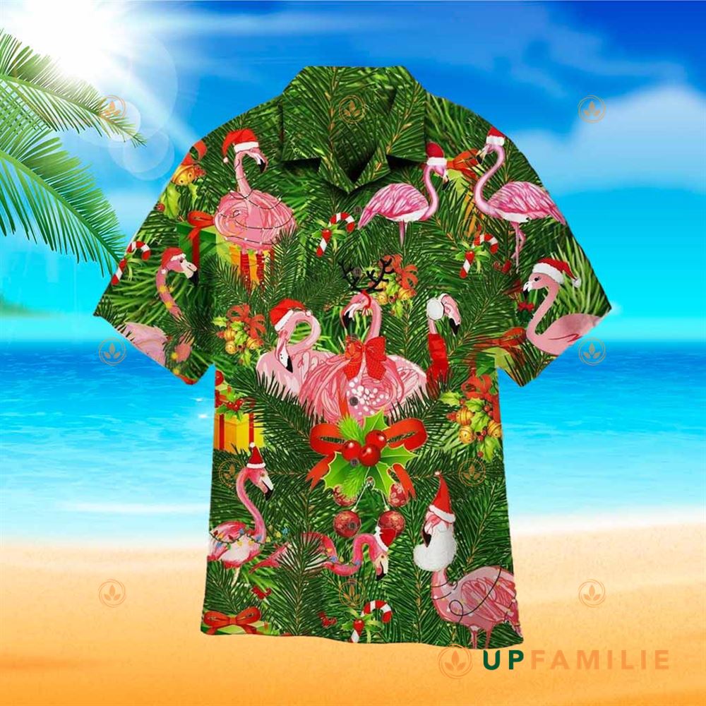 Christmas Flamingo Hawaiian Shirt Flamingo Merry Christmas Best Hawaiian Shirts