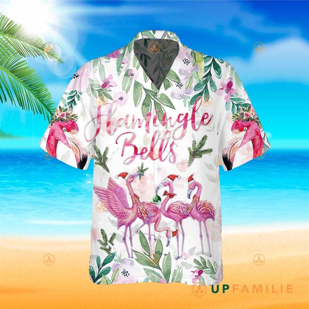 Christmas Flamingo Hawaiian Shirt Merry Flamingo On Christmas Day Cool Hawaiian Shirts
