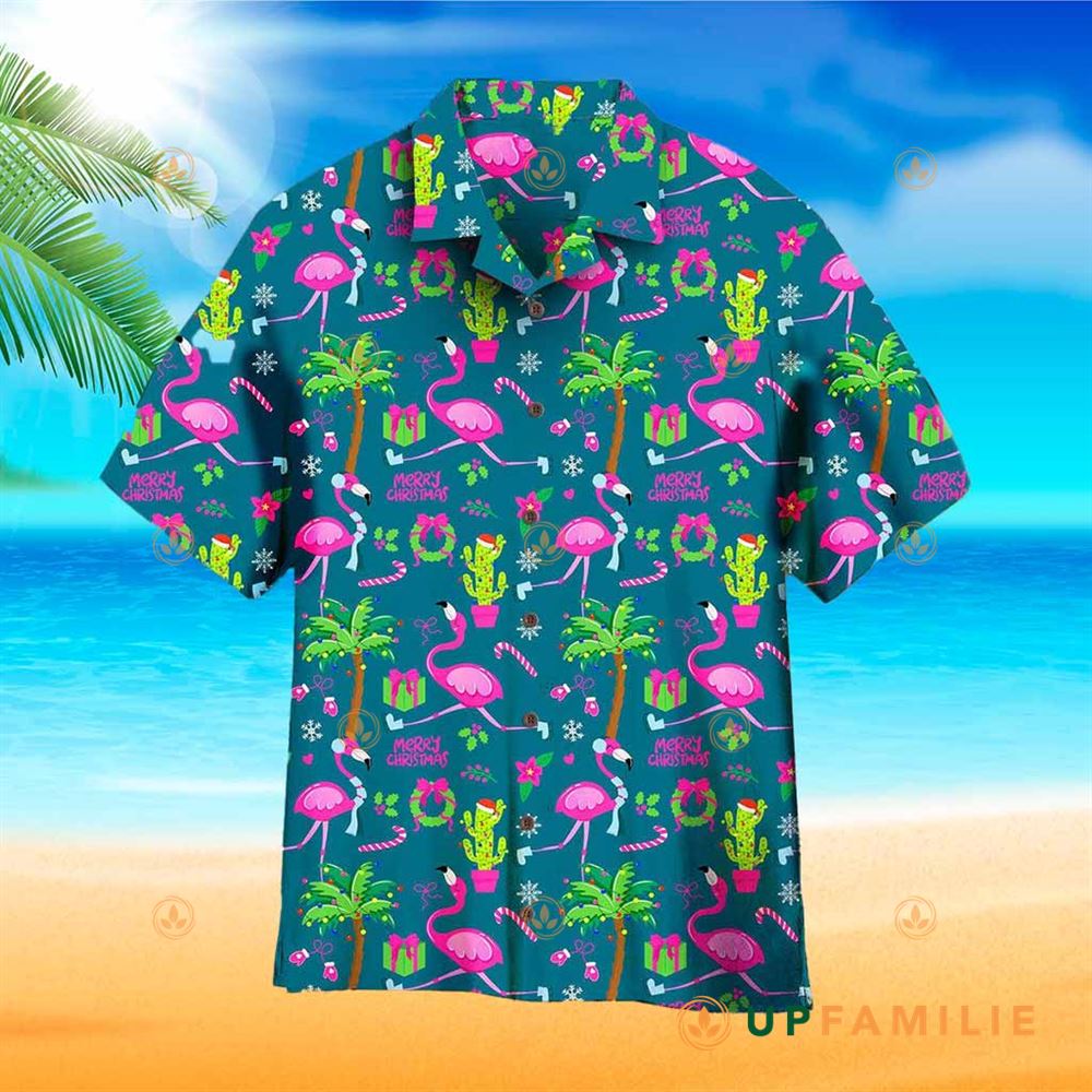 Christmas Flamingo Hawaiian Shirt Santa Flamingo Christmas Best Hawaiian Shirts