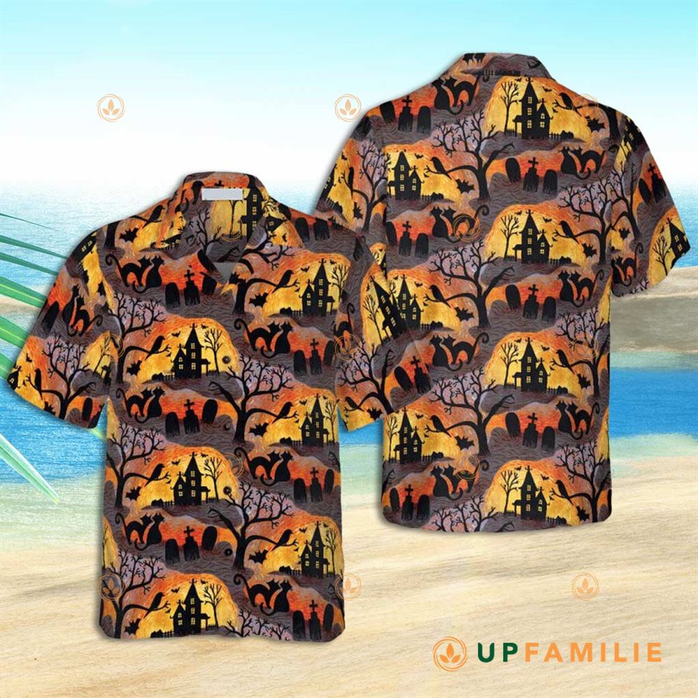 Pooky Hawaiian Shirt Spooky Night In Creepy Castle Best Hawaiian Shirts