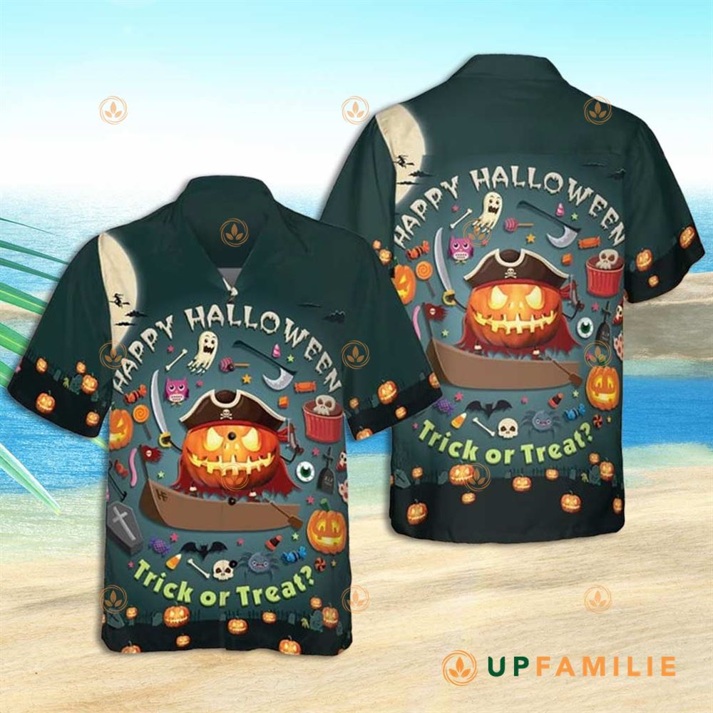 Trick Or Treat Hawaiian Shirt Happy Halloween Trick Or Treat Cool Hawaiian Shirts