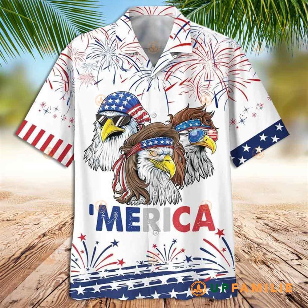 Eagle Hawaiian Shirt Merican Eagle Happy Independence Day Cool Hawaiian Shirts