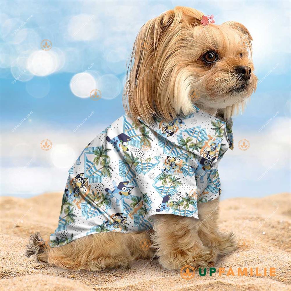Dog Hawaiian Shirt Bluey Tropical Hawaiian Shirt For Large Dogs