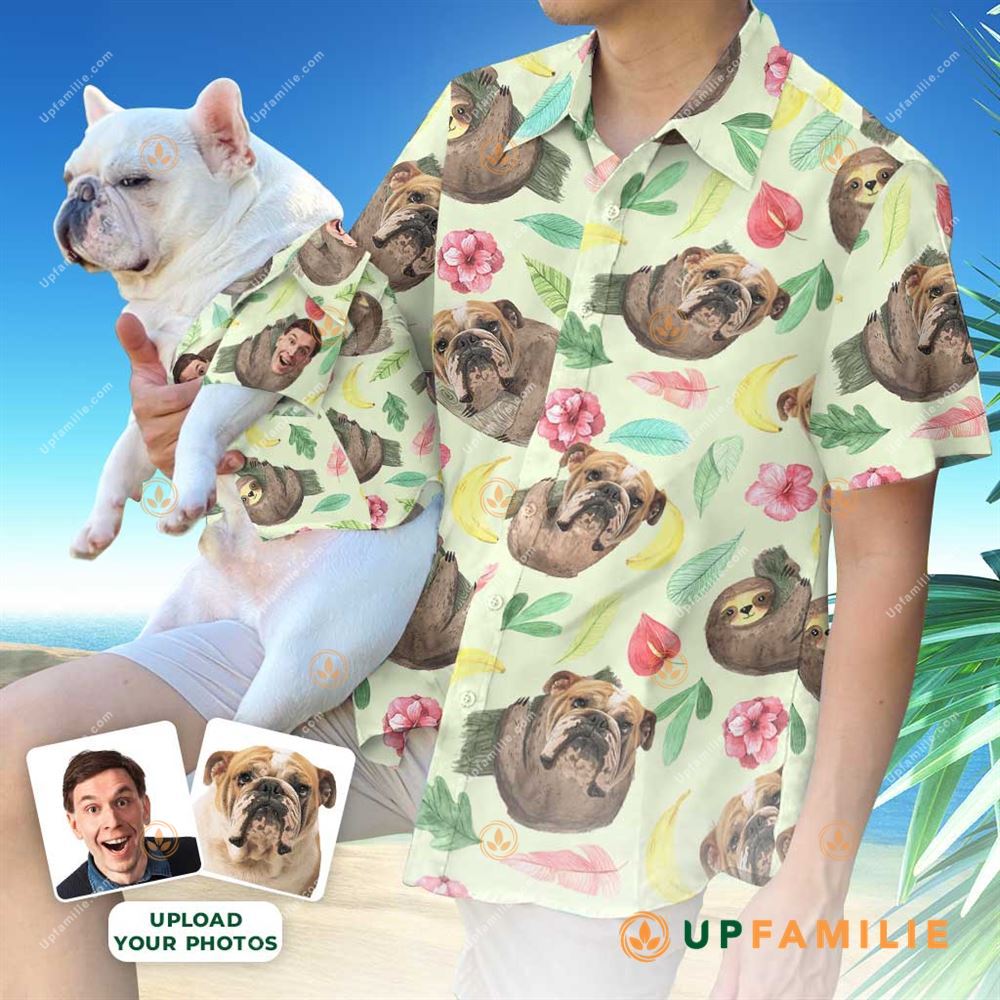 Bulldog Hawaiian Shirt Unique Custom Face Hawaiian Shirt