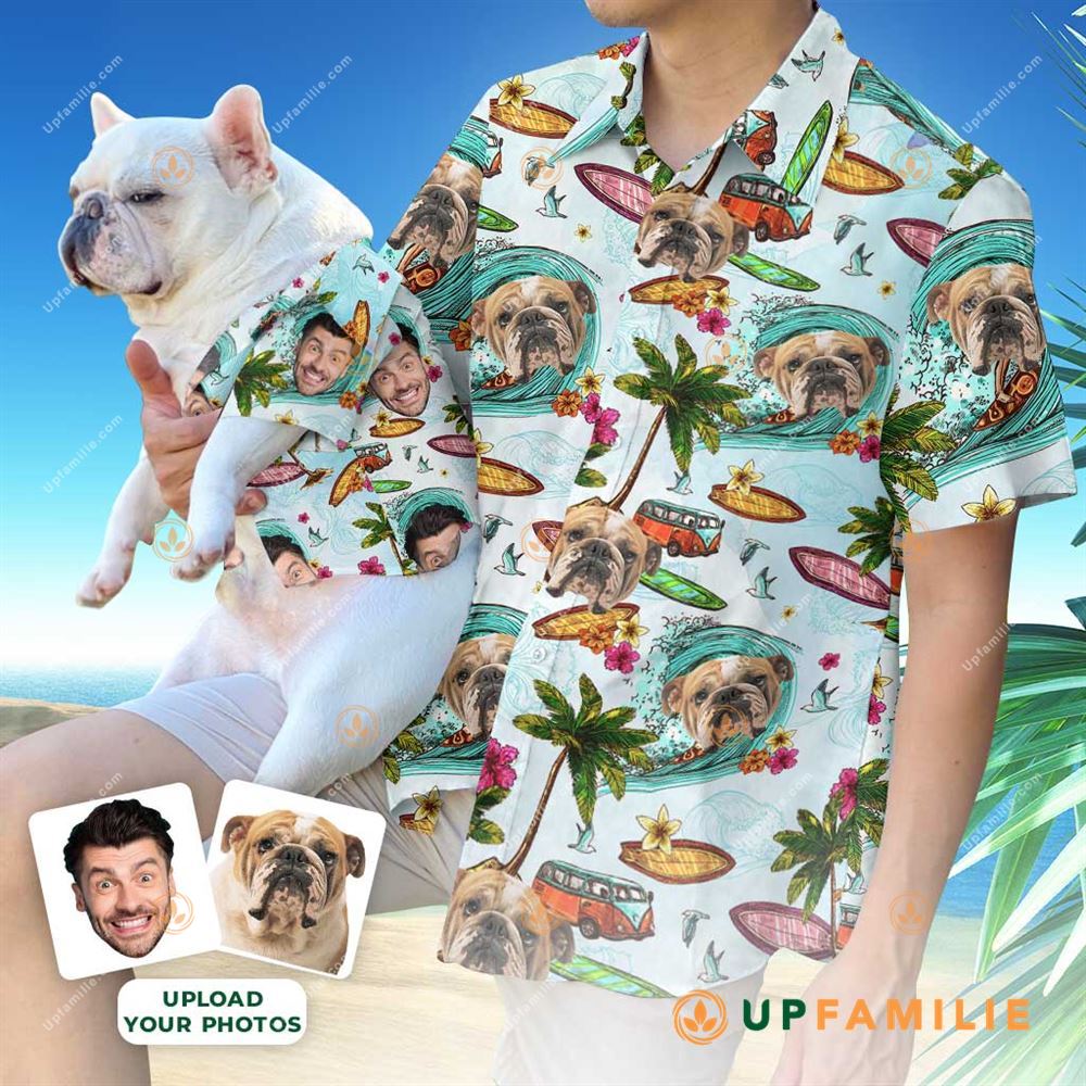Bulldog Hawaiian Shirt Best Custom Face Hawaiian Shirt