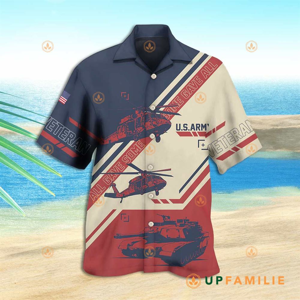 Military Hawaiian Shirt Veteran Us Army All Gave Some With Helicopter Best Hawaiian Shirts