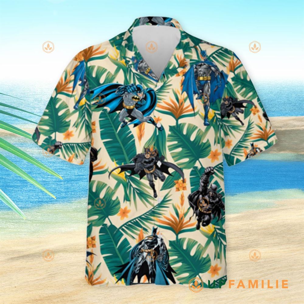 Batman Hawaiian Shirt Amazing Batman Green Tropical Leaves Best Hawaiian Shirts