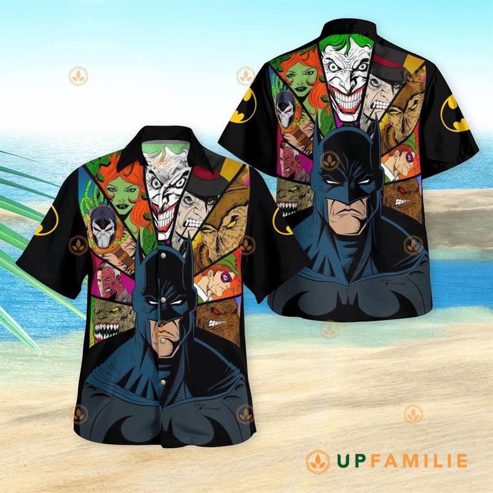 Batman Hawaiian Shirt Batman Animated And Villain Face Best Hawaiian Shirts