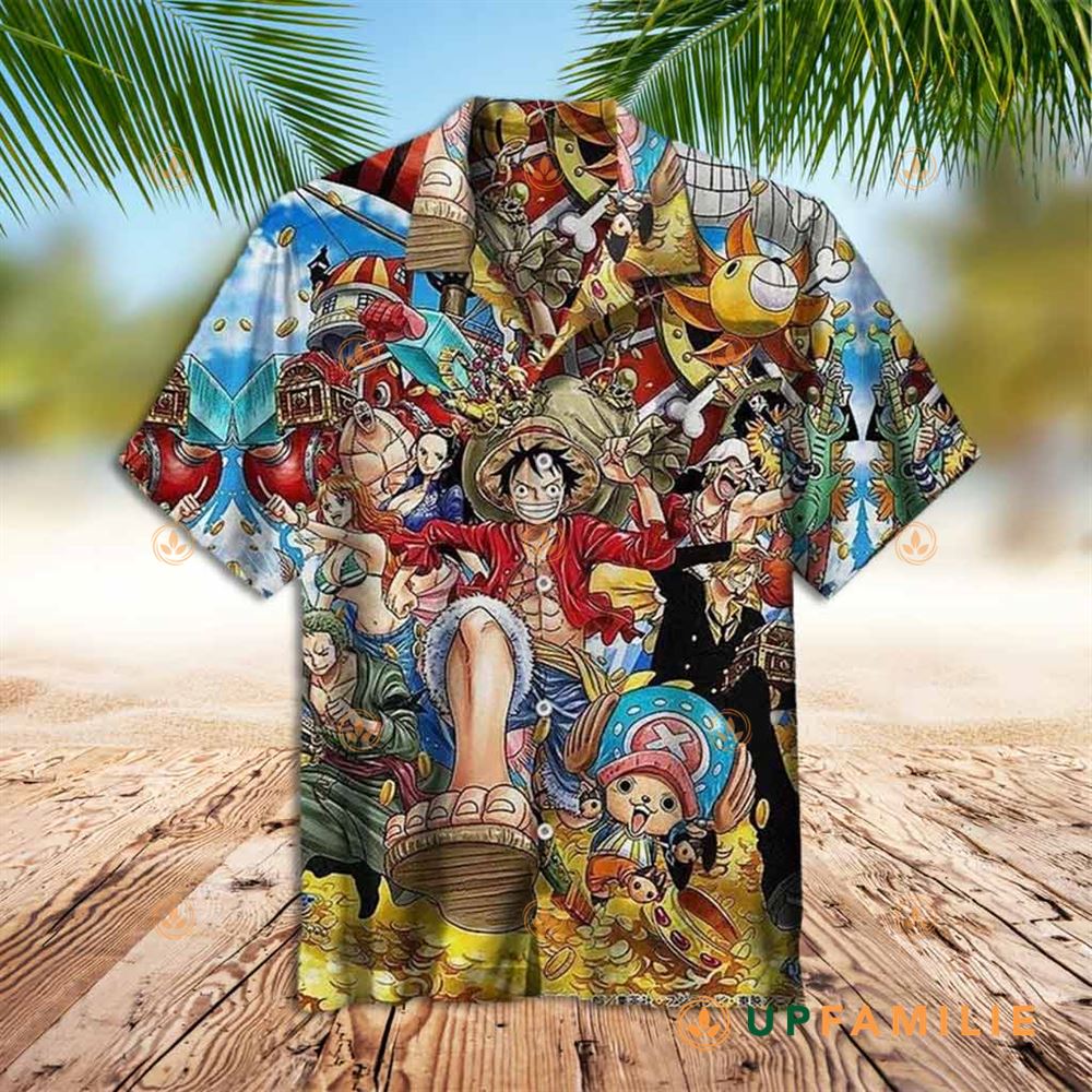 One Piece Anime Hawaiian Shirt Luffy And His Friends One Piece Best Hawaiian Shirts