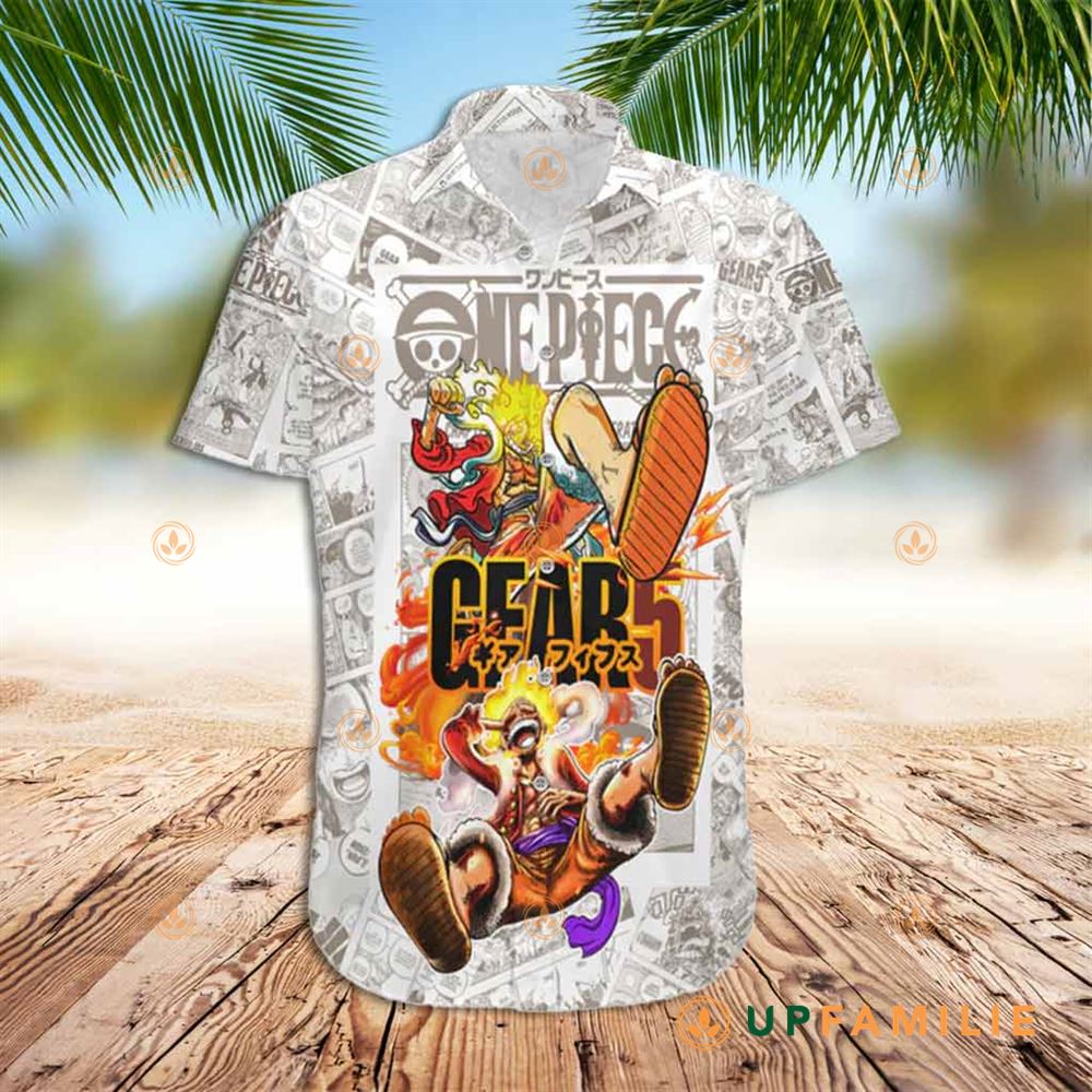 One Piece Anime Hawaiian Shirt Luffy Gear Five Manga Panels Best Hawaiian Shirt