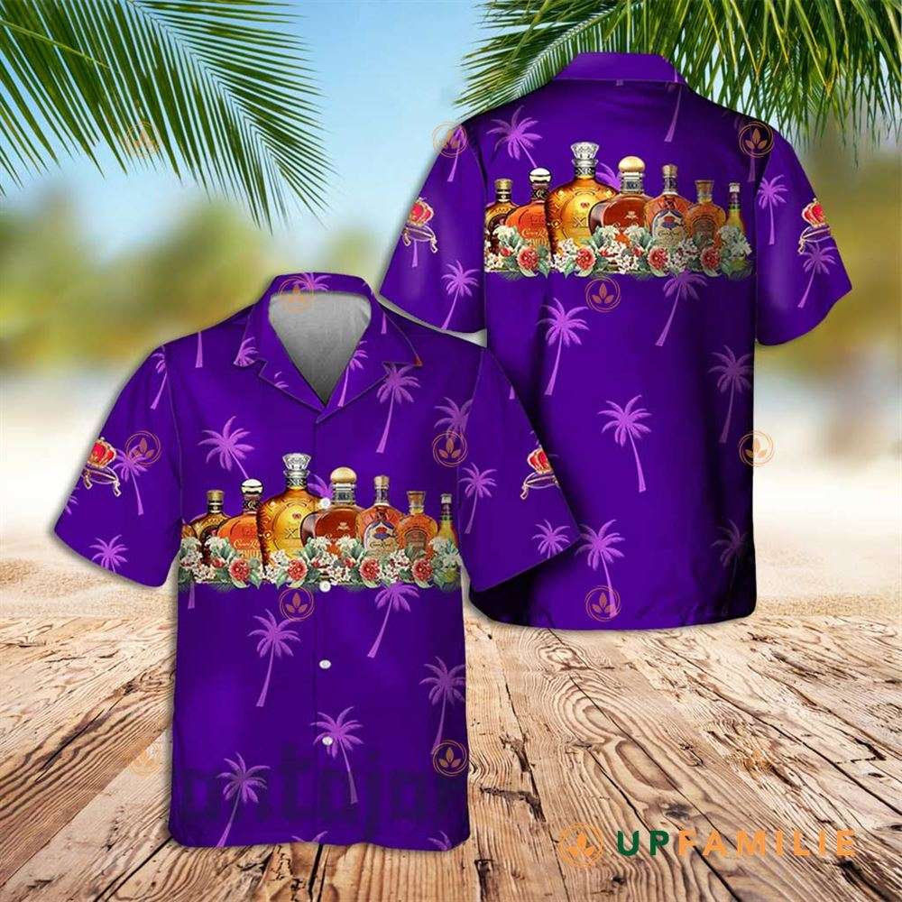 Crown Royal Hawaiian Shirt Purple Palm Tree Best Hawaiian Shirts